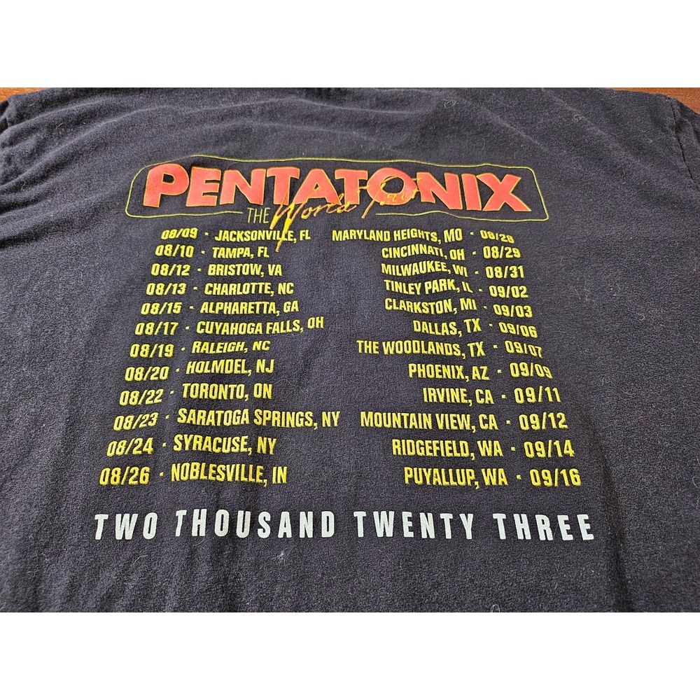Pentatonix T-Shirt Unisex XXL Black 2023 World Tour Concert Graphic Tee